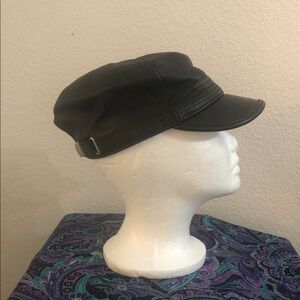 Black Leather unisex cap 🧢